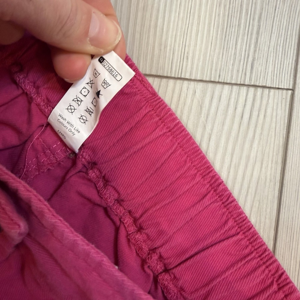 Halara Women's Small Mid Rise Zipper Pocket Casual Cotton Joggers Pink Stretch - Picture 7 of 11